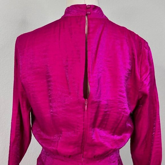 Finders Keepers Yasmine Fuchsia Ruched Dress XS/ 2 Valentine Date Cocktail Party - Picture 15 of 16